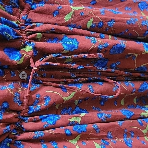 FREE PEOPLE Burgundy Flower Fields Mini Dress Size small - Picture 6 of 8